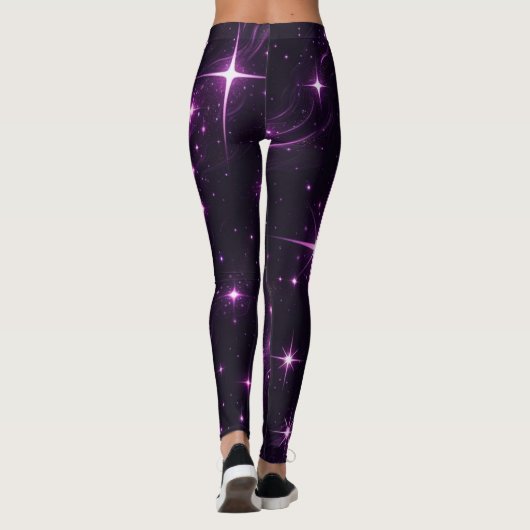 Kosmische Paarse schemering Leggings (Achterkant)