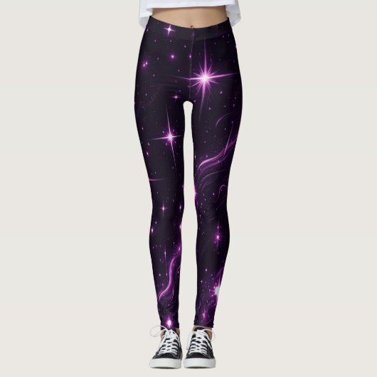 Kosmische Paarse schemering Leggings (Voorkant)