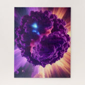 Kosmische paarse supernova wolken die in de ruimte legpuzzel (Verticaal)