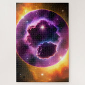 Kosmische Paarse Venstercirkel in een Galactische  Legpuzzel (Verticaal)