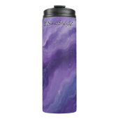 Kosmische Paarse wervelingen Glitterpatroon Thermosbeker (Voorkant)