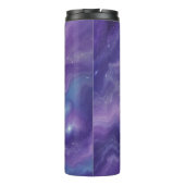 Kosmische Paarse wervelingen Glitterpatroon Thermosbeker (Achterkant)
