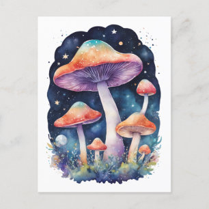 Kosmische Paddenstoelen Watercolor Kunststijl Briefkaart