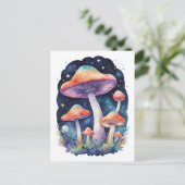 Kosmische Paddenstoelen Waterverf Art Style Briefkaart (Staand voorkant)
