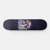 Kosmische Paddenstoelen Waterverf Art Style Persoonlijk Skateboard (Horizontaal)