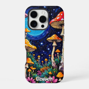 kosmische paddenstoelenbloei iPhone 16 pro hoesje