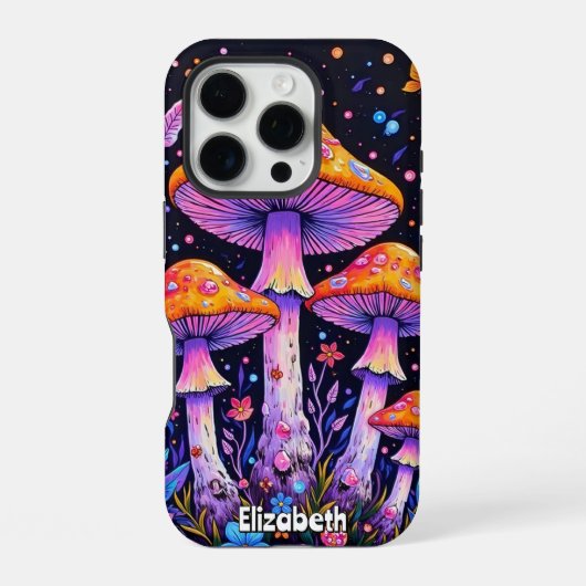 kosmische paddenstoelenweide iPhone hoesje (Achterkant)