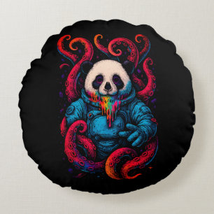 Kosmische Panda Kraken Rond Kussen
