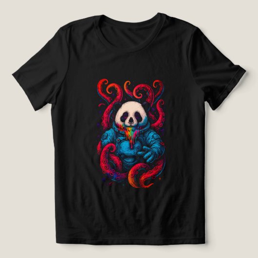 Kosmische Panda Kraken Tri-Blend Shirt (Design voorkant)