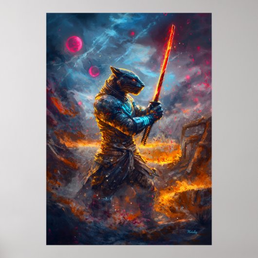 Kosmische Panter Samurai – Meester van het Hemelse Poster (Voorkant)