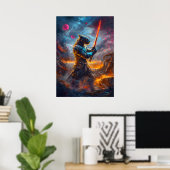 Kosmische Panter Samurai – Meester van het Hemelse Poster (Thuiskantoor)