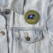Kosmische Papa Beer & Welp Ronde Button 5,7 Cm (In situ)