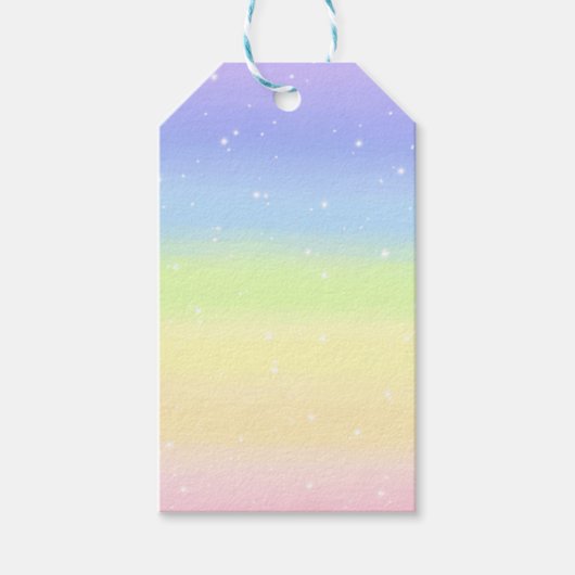 Kosmische Pastel Regenboog Cadeaulabel (Voorkant)