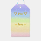 Kosmische Pastel Regenboog Cadeaulabel (Achterkant)