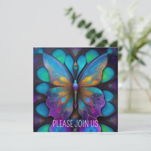 KOSMISCHE PASTEL VLINDER KAART (Staand voorkant)