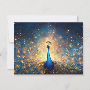 Kosmische Pauw met Sterrenveren Briefkaart