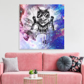 *~ Kosmische Percussionist Cool Cat AP91 DRUMMER Canvas Afdruk (Insitu (Woonkamer))
