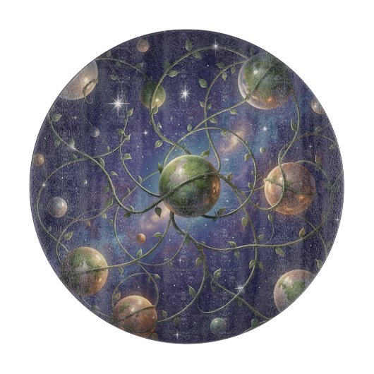  Kosmische planeten omwikkeld met wijnranken Snijplank (Voorkant)
