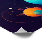 Kosmische planeten warrelende kleurrijke abstracte poster (Hoek)