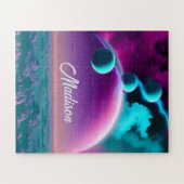 Kosmische planten in het Paarse Magische Fantastis Legpuzzel (Horizontaal)