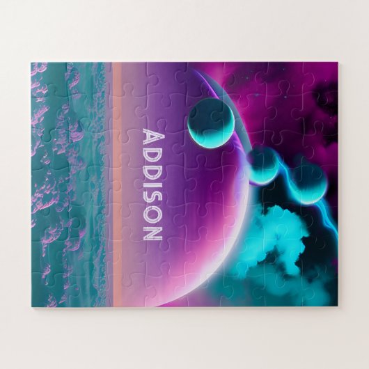 Kosmische planten in Paarse Amazing Skies in het u Legpuzzel (Horizontaal)