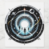 Kosmische Poort Wijn Etiket (Enkel label)