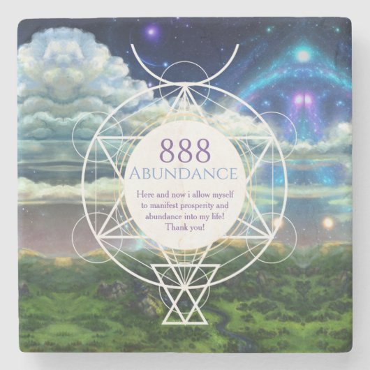 Kosmische poortmanifestatie stenen onderzetter (Voorkant)