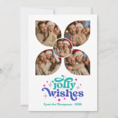 Kosmische Pop Retro Fotocollage Kerst Feestdagenkaart (Voorkant)