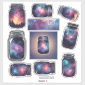 Kosmische potten AI Fantasy Digitale Kunst Print ( Sticker (Vel)