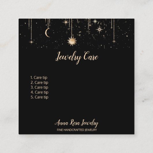 *~* kosmische QR AP8 DANK U Gold Star Review Informatiekaartje (Achterkant)