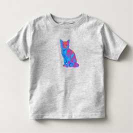 Kosmische Quilt Kat – Trippy Geometrische Kat Kuns Kinder Shirts