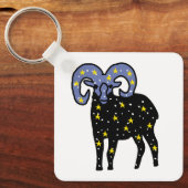 Kosmische Ram-sleutelhanger | Minimaal Silhouet Sleutelhanger (Voorkant)