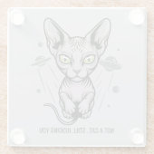 Kosmische Rechter Sphynx Kat Kunst Glazen Onderzetter (Achterkant)