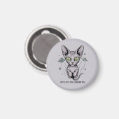 Kosmische Rechters Sphynx Kat Kunst Magneet (Voorkant / Achterkant)