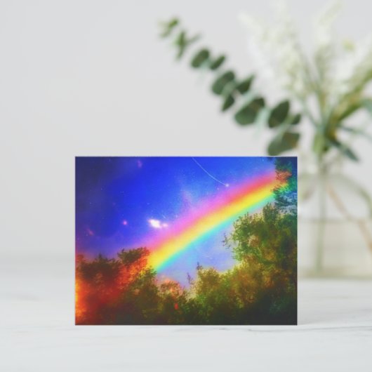 KOSMISCHE REGENBOOG BRIEFKAART (Staand voorkant)