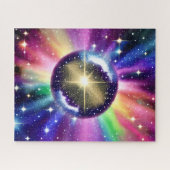 Kosmische Regenboog Galaxy Shiny Planet Ball Legpuzzel (Horizontaal)