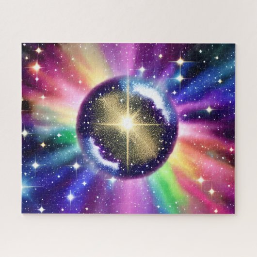 Kosmische Regenboog Galaxy Shiny Planet Ball Legpuzzel (Horizontaal)