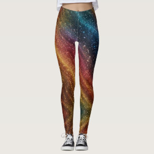 Kosmische Regenboog Iriserende Glitters  Leggings