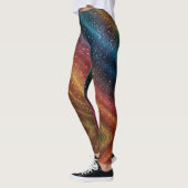 Kosmische Regenboog Iriserende Glitters  Leggings (Links)