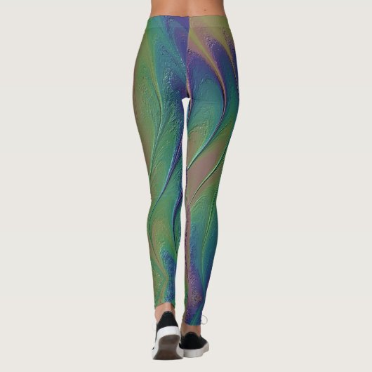 Kosmische regenboog iriserende verf leggings (Achterkant)