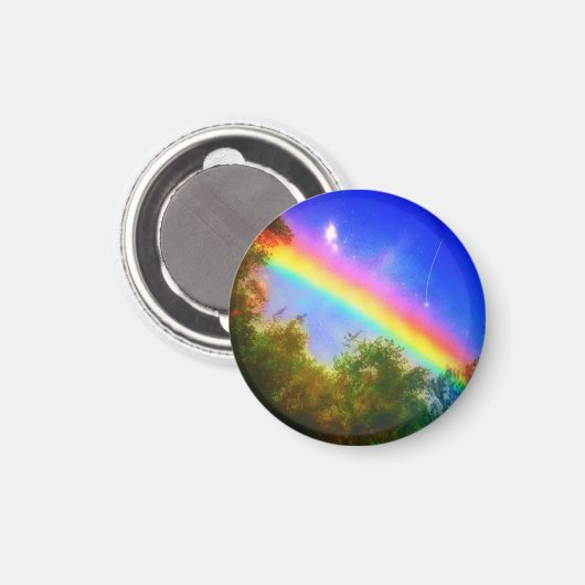 KOSMISCHE REGENBOOG KLEINE MAGNEET (Voorkant / Achterkant)