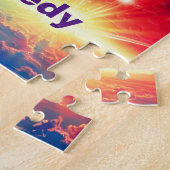 Kosmische Regenboog Over Fantasie Indigo Wolken Sc Legpuzzel (Zijkant)