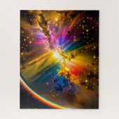 Kosmische regenboog over Indigo Nebula Event in de Legpuzzel (Verticaal)
