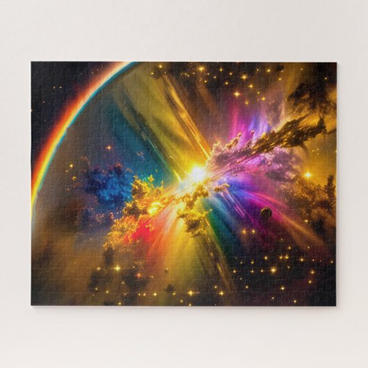 Kosmische regenboog over Indigo Nebula Event in de Legpuzzel (Horizontaal)