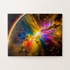 Kosmische regenboog over regenboog bewolkt Storm s Legpuzzel