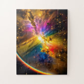 Kosmische regenboog over regenboog bewolkt Storm s Legpuzzel (Verticaal)