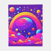 Kosmische Regenboog Planeet Kunst Fleece Deken (Voorkant)