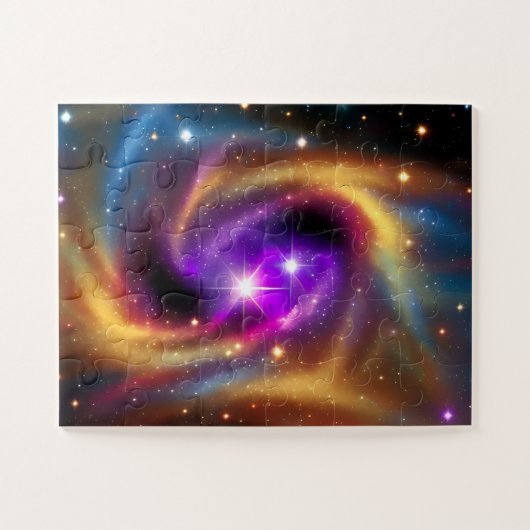 Kosmische Regenboog Swirly Array of Stars Legpuzzel (Horizontaal)