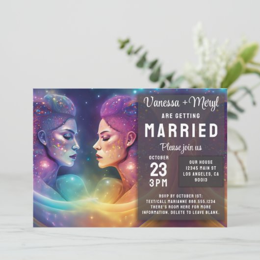 Kosmische Regenboog Vrouwelijke Energie Lesbische  Kaart (Staand voorkant)