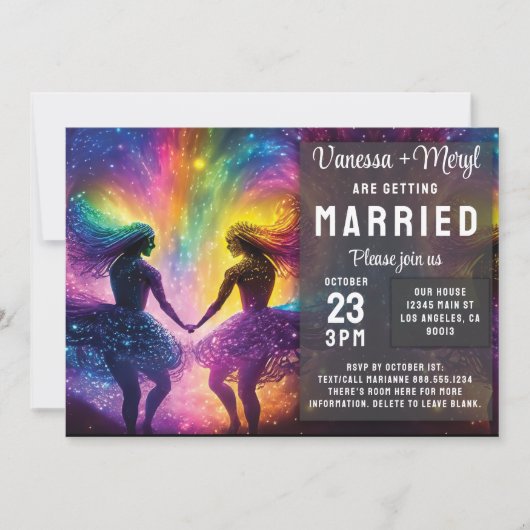 Kosmische Regenboog Vrouwelijke Energie Lesbische  Kaart (Voorkant)